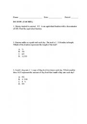 English worksheet: Math Do Now