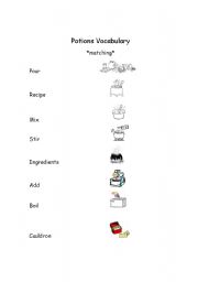 English worksheet: Harry Potter Potions Matching 