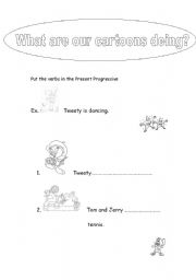 English Worksheet: Present Progressive