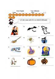 English worksheet: Halloween 