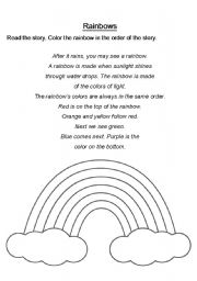 English Worksheet: Rainbows