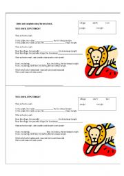 English worksheet: Lion king song