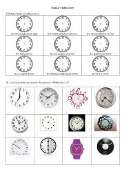 English Worksheet: What time is it?