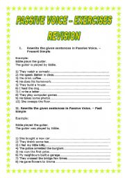 English Worksheet: Passive Voice - 2 PAGES