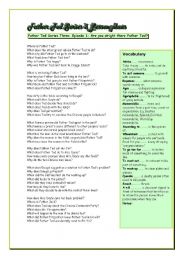 English worksheet: Father Ted series three Lesson Sheets