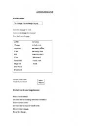 English Worksheet: Money exchange