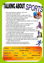 English Worksheet: TALKING ABOUT SPORTS