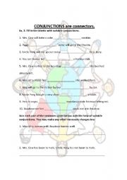 English Worksheet: conjunction