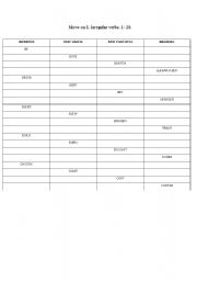 English worksheet: Irregular verbs