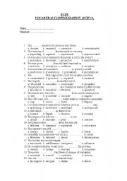 English worksheet: ECPE VOCABULARY QUIZ