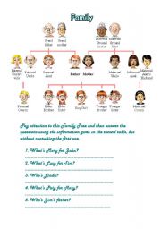 English Worksheet: Family Tree