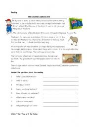 English Worksheet: new zealands special word