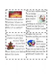 English Worksheet: Christmas Speaking Cards1