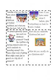 English Worksheet: Christmas Speaking Cards 2