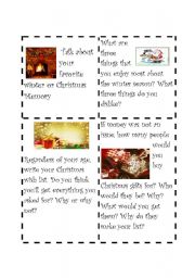 English Worksheet: Christmas Speaking Cards 3