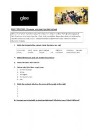 English Worksheet: Glee Pilot Episode Introduction