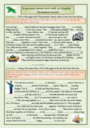 English Worksheet: Text for beginners with a Christmas touch.