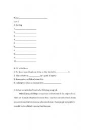 English Worksheet: Vocabulary quiz