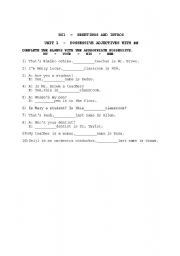 English worksheet: POSSESSIVE ADJECTIVES WITH THE VERB 