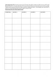 English Worksheet: Television Survey