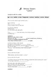 English worksheet: Britney Spears - Lucky