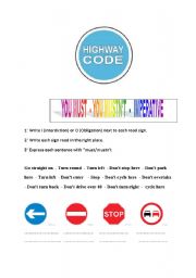 English Worksheet: The Highway code : obligation and interdiction