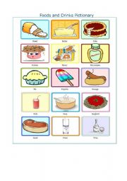 English Worksheet: Food pictionary