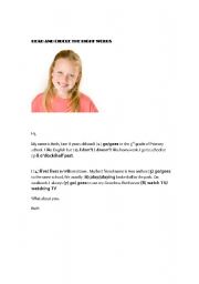 English worksheet: Write a letter to Beth