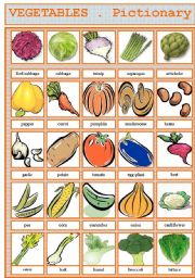 English Worksheet: Vegetables. Pictionary