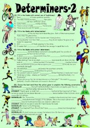 English Worksheet: Exercises on EACH, EVERY, EITHER, NEITHER, BOTH, ALL, SEVERAL, OTHER, ANOTHER, ONE, MUCH, MORE, MOST, MANY,  ENOUGH. (Editable with Key)