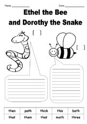 English Worksheet: th digraph