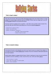 English Worksheet: Bullying Stories