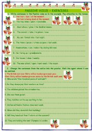 English Worksheet: Passive Voice - Exercises