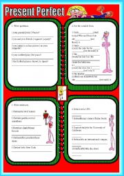 English Worksheet: Present Perfect  ( black & white version included )