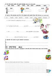 English Worksheet: page 2 test4 grade 7 tunisian program