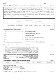 English Worksheet: Test to Evaluate Simple Past