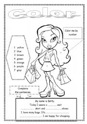 English Worksheet: color