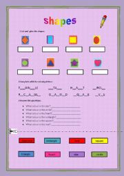 English Worksheet: Shapes