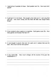 English worksheet: Math worksheet 1