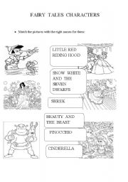 English Worksheet: FAIRY  TALES  CHARACTERS