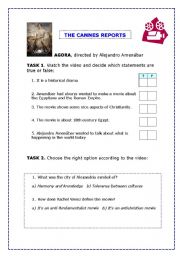 English Worksheet: Video activity for upper-intermediate or advance level (topic: films)