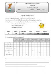 English Worksheet: Adverbs of Frequency