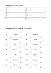 English worksheet: numbers