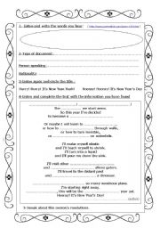 English Worksheet: Happy New Year :  A funny poem for children [FULLY EDITABLE]