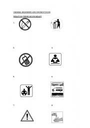 English Worksheet: What do these signs mean?