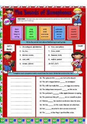 English Worksheet: Homophones