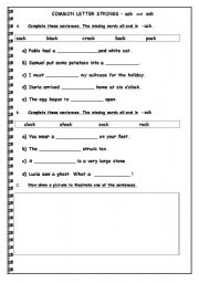 English worksheets: COMMON LETTER STRINGS – ack and ock