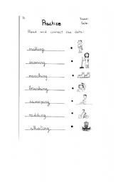 English worksheet: daily routines