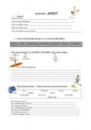 English worksheet: exercises - sport