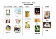 English Worksheet: THINGS TO EAT & DRINK: DRINKS & BEVERAGES